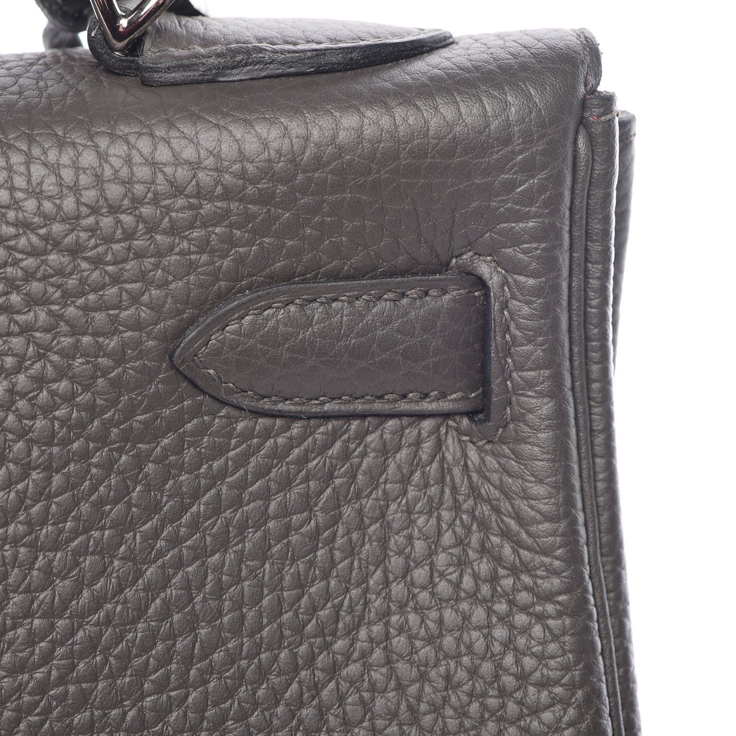 Hermes Taurillon Clemence Horseshoe Kelly Retourne 32 Graphite Tosca 15 of 41