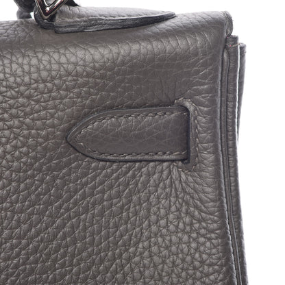 Hermes Taurillon Clemence Horseshoe Kelly Retourne 32 Graphite Tosca 15 of 41