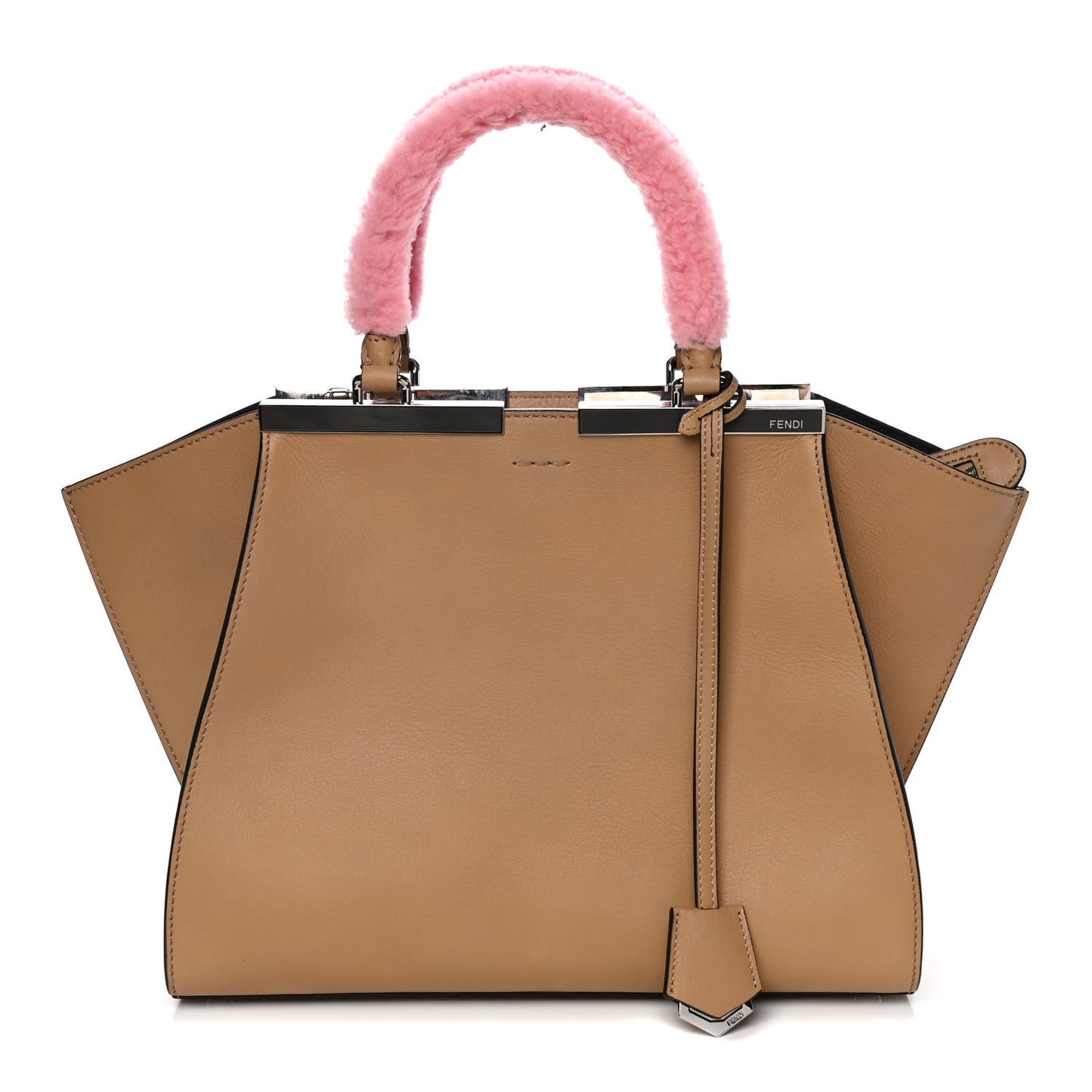 Calfskin Shearling Petite 3Jours Tote Tan