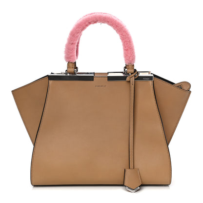 Fendi Calfskin Shearling Petite 3Jours Tote Tan 1 of 19