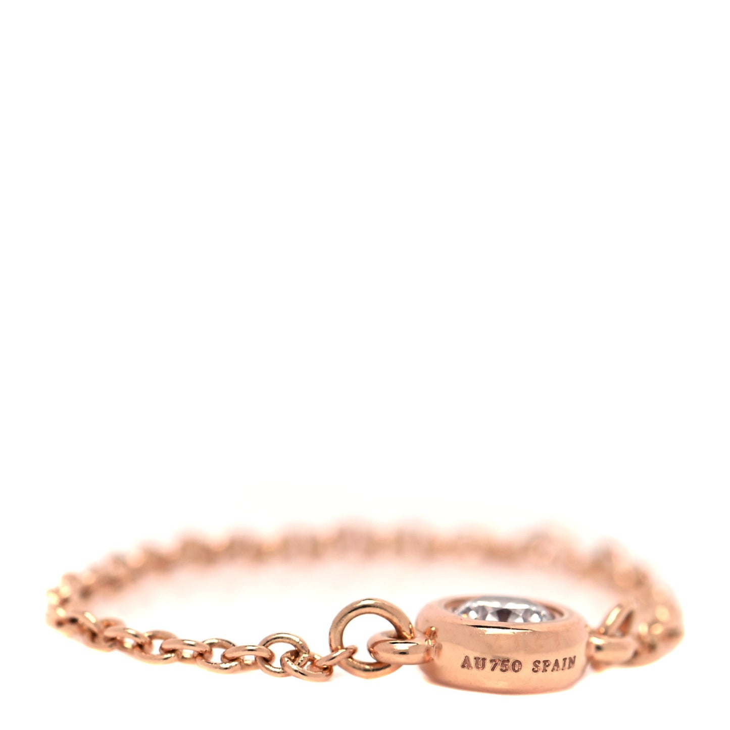 18K Rose Gold Diamond .07ct Elsa Peretti Diamonds By The Yard Ring 51 5.75