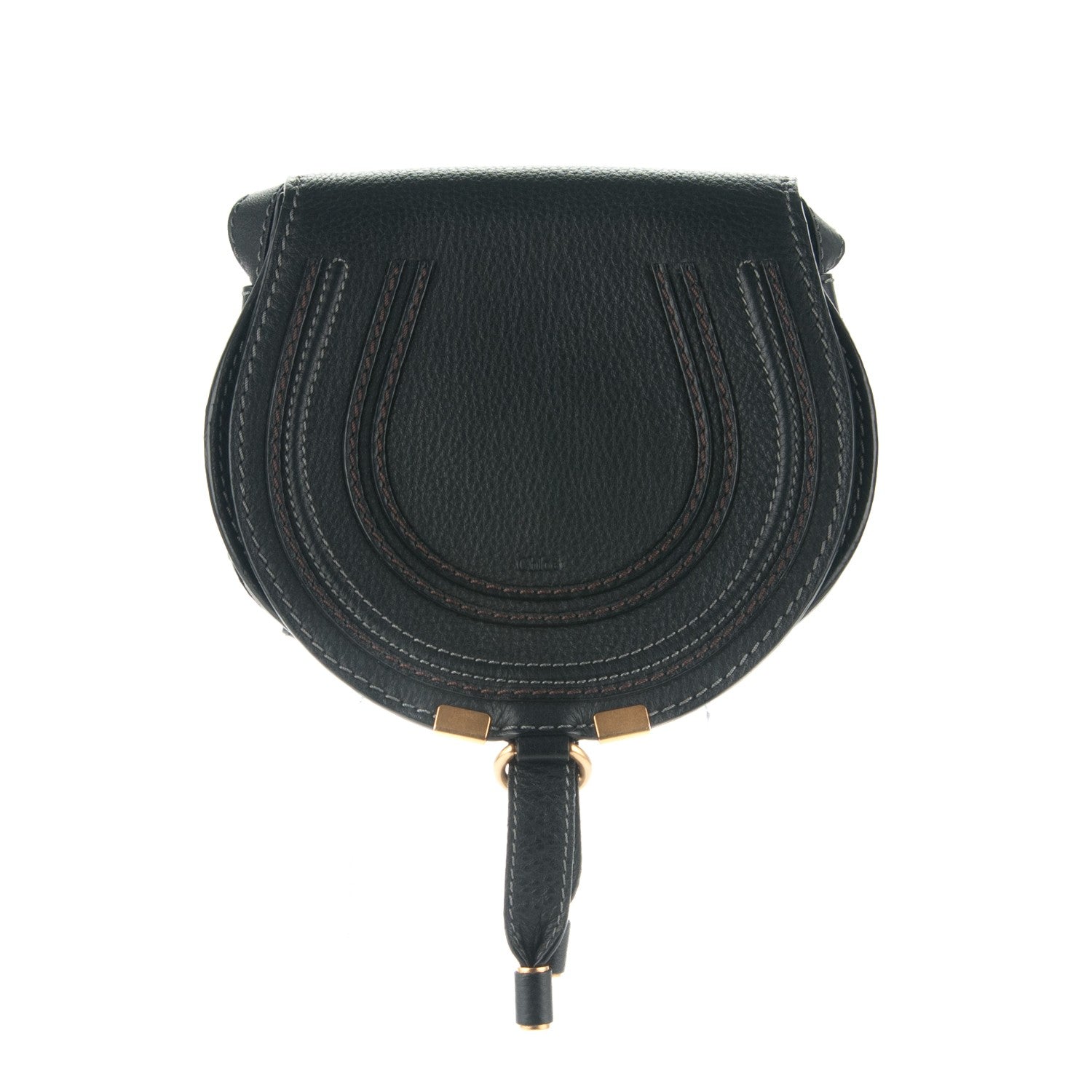 Chloe Calfskin Mini Marcie Round Crossbody Bag Black 1 of 7