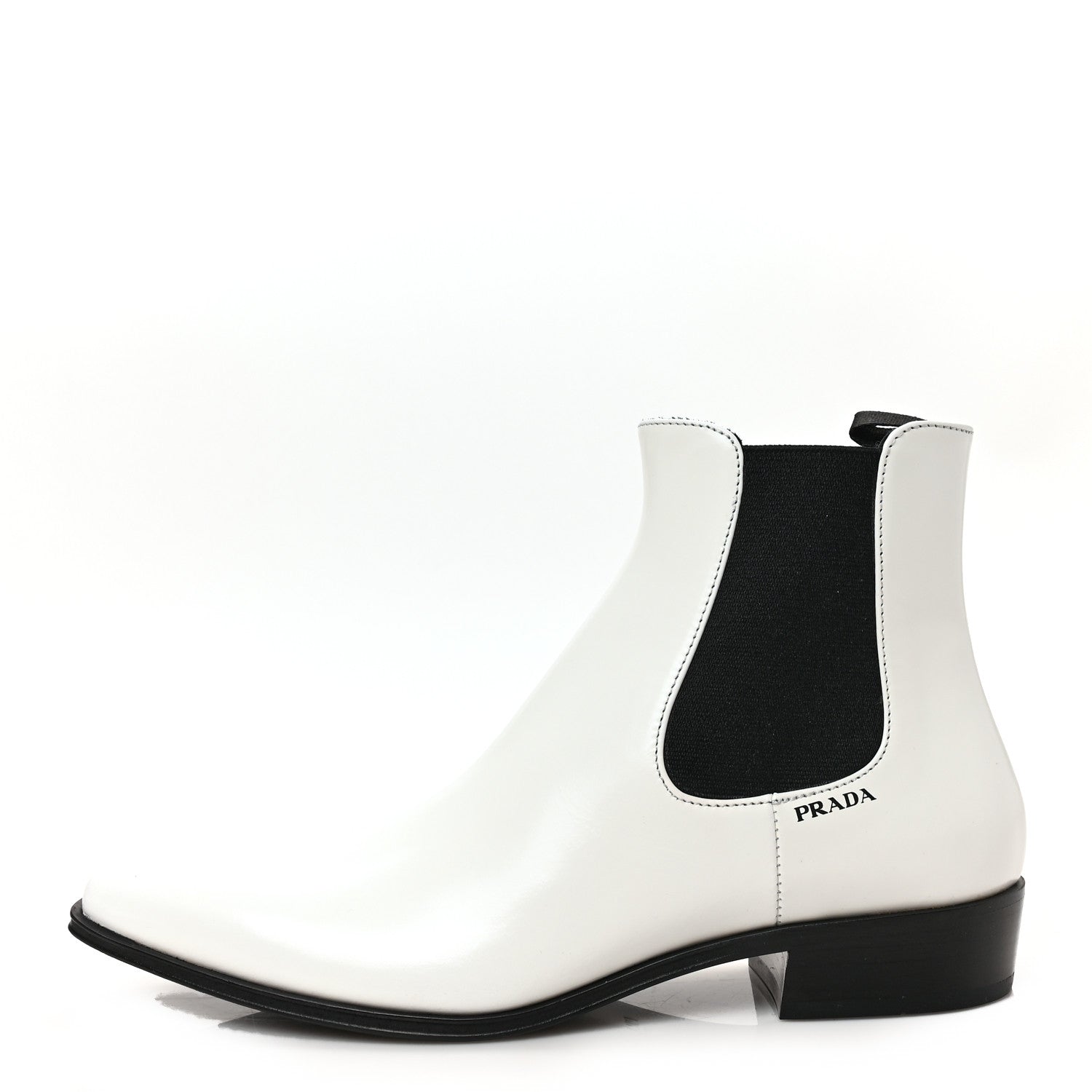 Prada Spazzolato Chelsea 30mm Ankle Boots 36 White 1 of 6