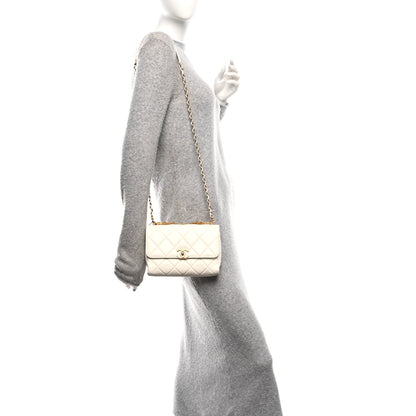 Chanel Lambskin Quilted Small CC Crystal Logo Chain Flap White 2 of 10