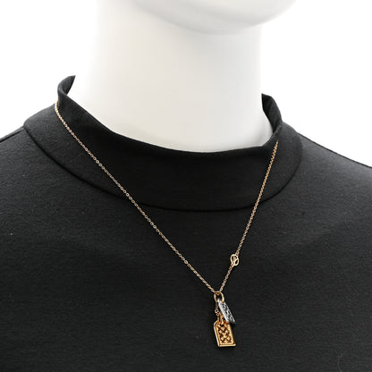 Louis Vuitton Nanogram Name Tag Necklace Gold Silver 2 of 9