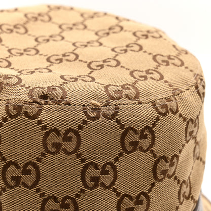 Gucci Monogram Textured Dollar Calfskin GG Jago Bucket Hat XL Cacao Beige 10 of 11