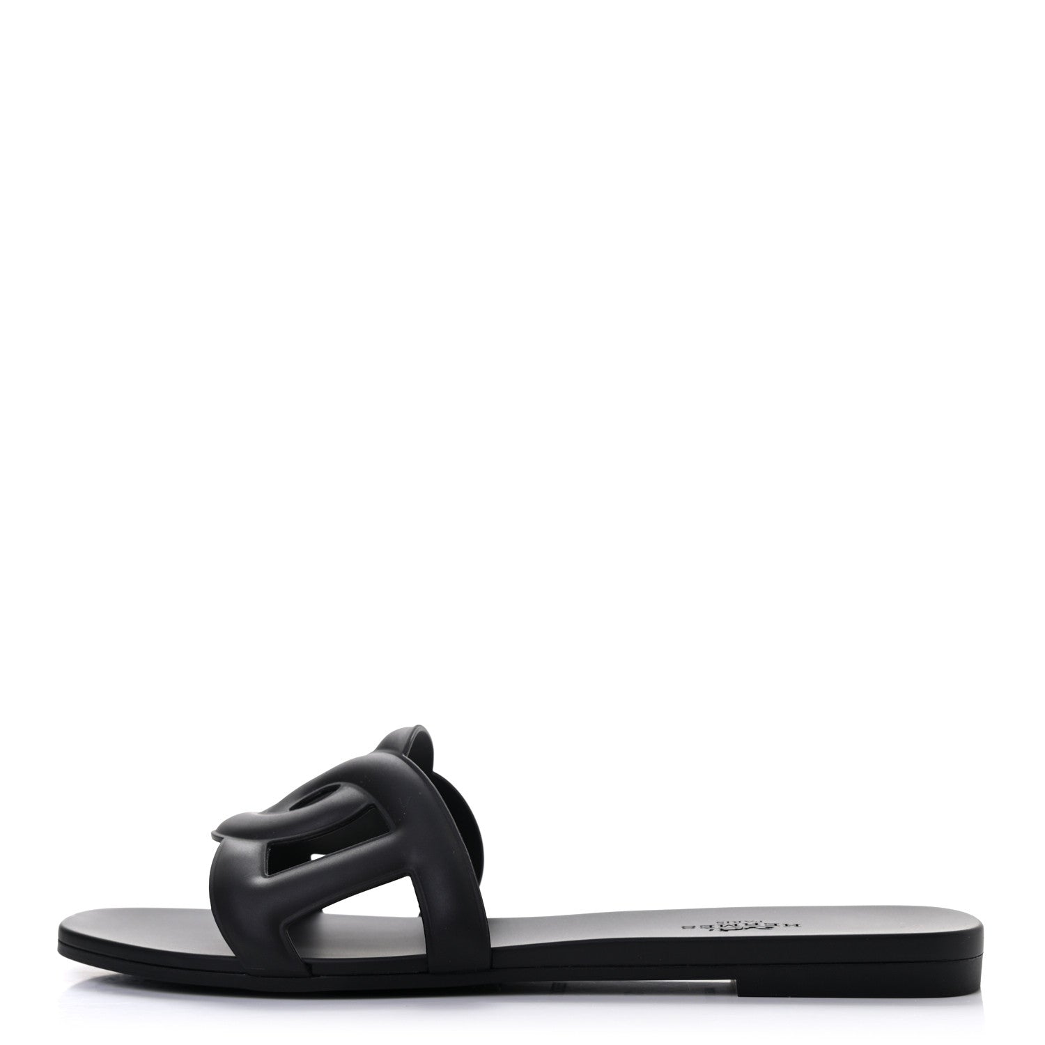 Hermes Rubber Aloha Sandals 37 Black 1 of 8