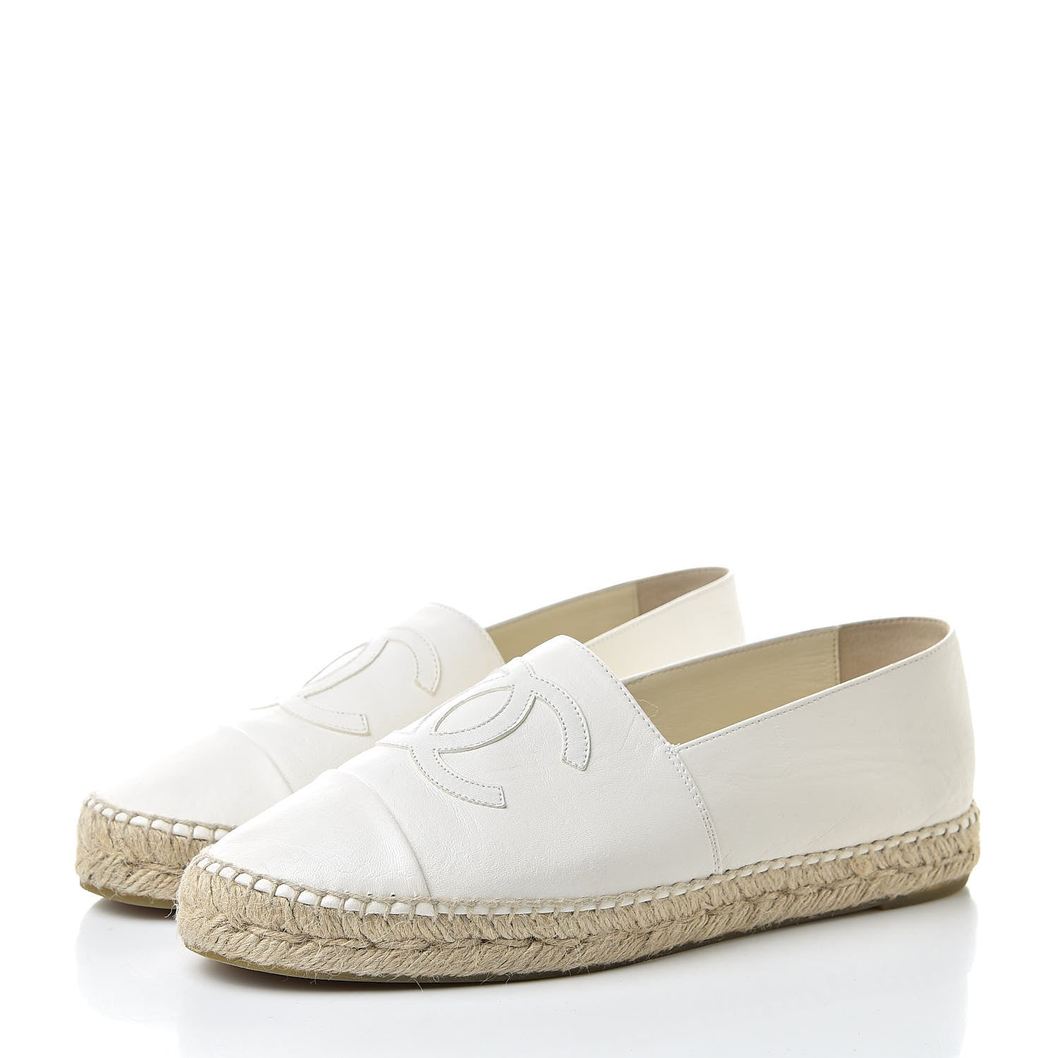 Chanel Lambskin CC Espadrilles 41 White 3 of 11