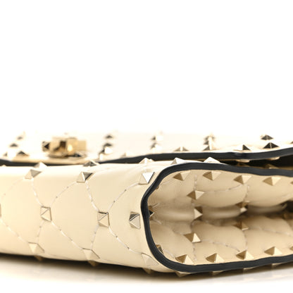 Valentino Garavani Nappa Rockstud Spike Wallet on Chain Light Ivory 9 of 10