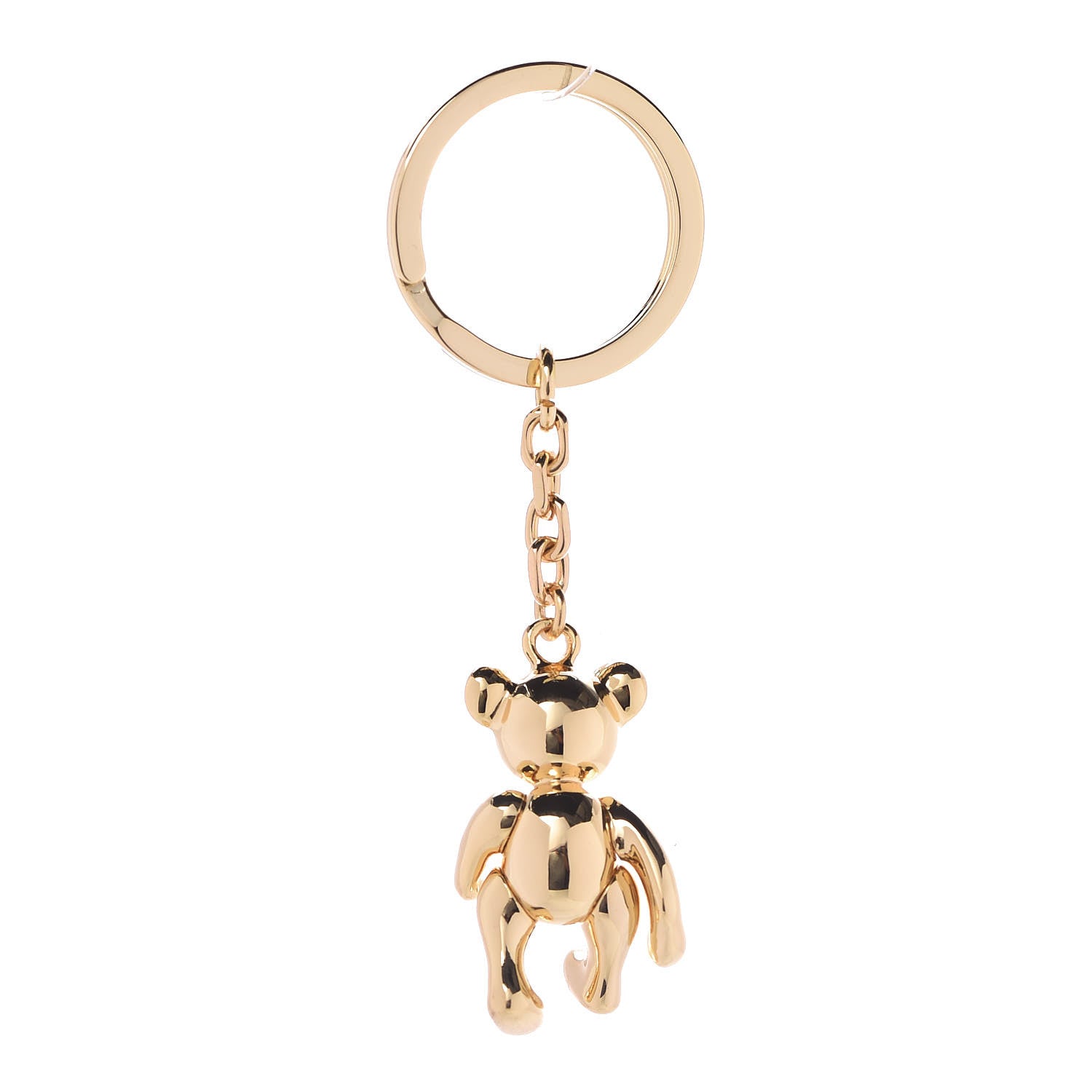 Burberry Metallic Thomas Bear Key Ring Gold 3 of 3