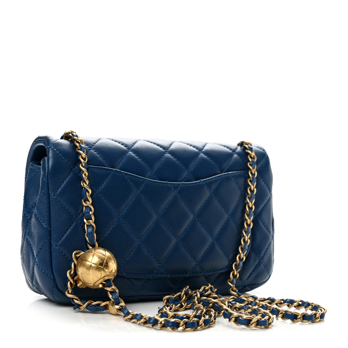 Chanel Lambskin Quilted Pearl Crush Mini Rectangular Flap Blue 3 of 13