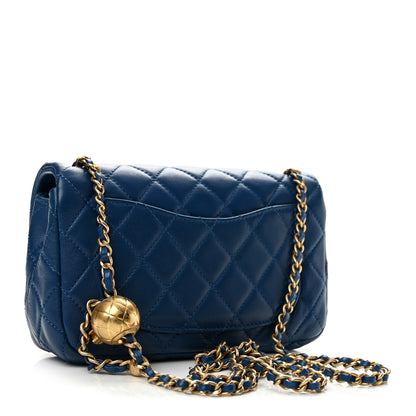 Chanel Lambskin Quilted Pearl Crush Mini Rectangular Flap Blue 3 of 13