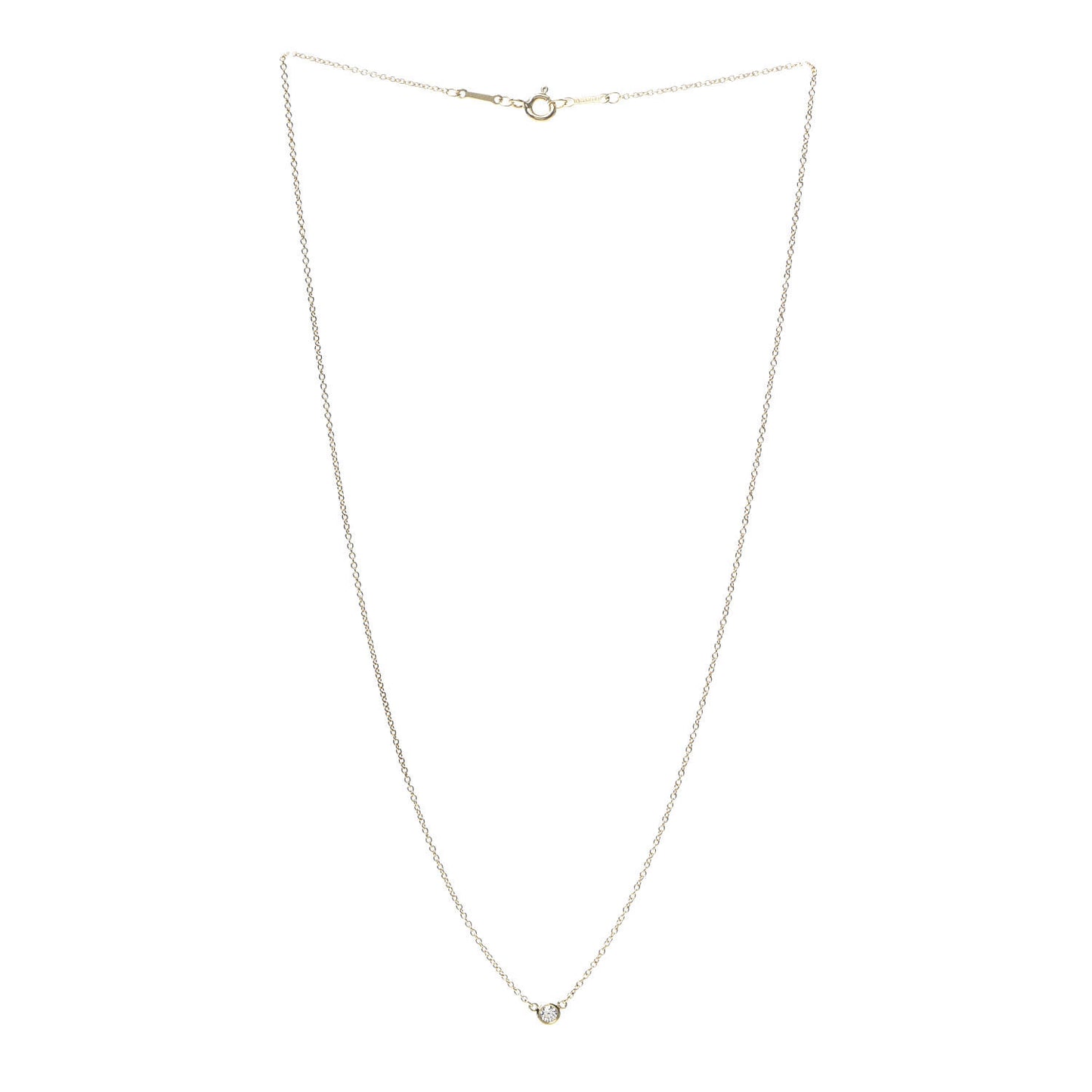 18K Yellow Gold Diamond .09ct Elsa Peretti Diamonds by the Yard Pendant Necklace