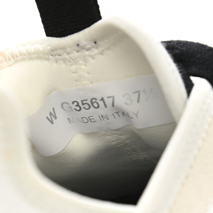 Chanel Velvet Calfskin Mixed Fibers CC Sneakers 37.5 Ivory Black 8 of 10