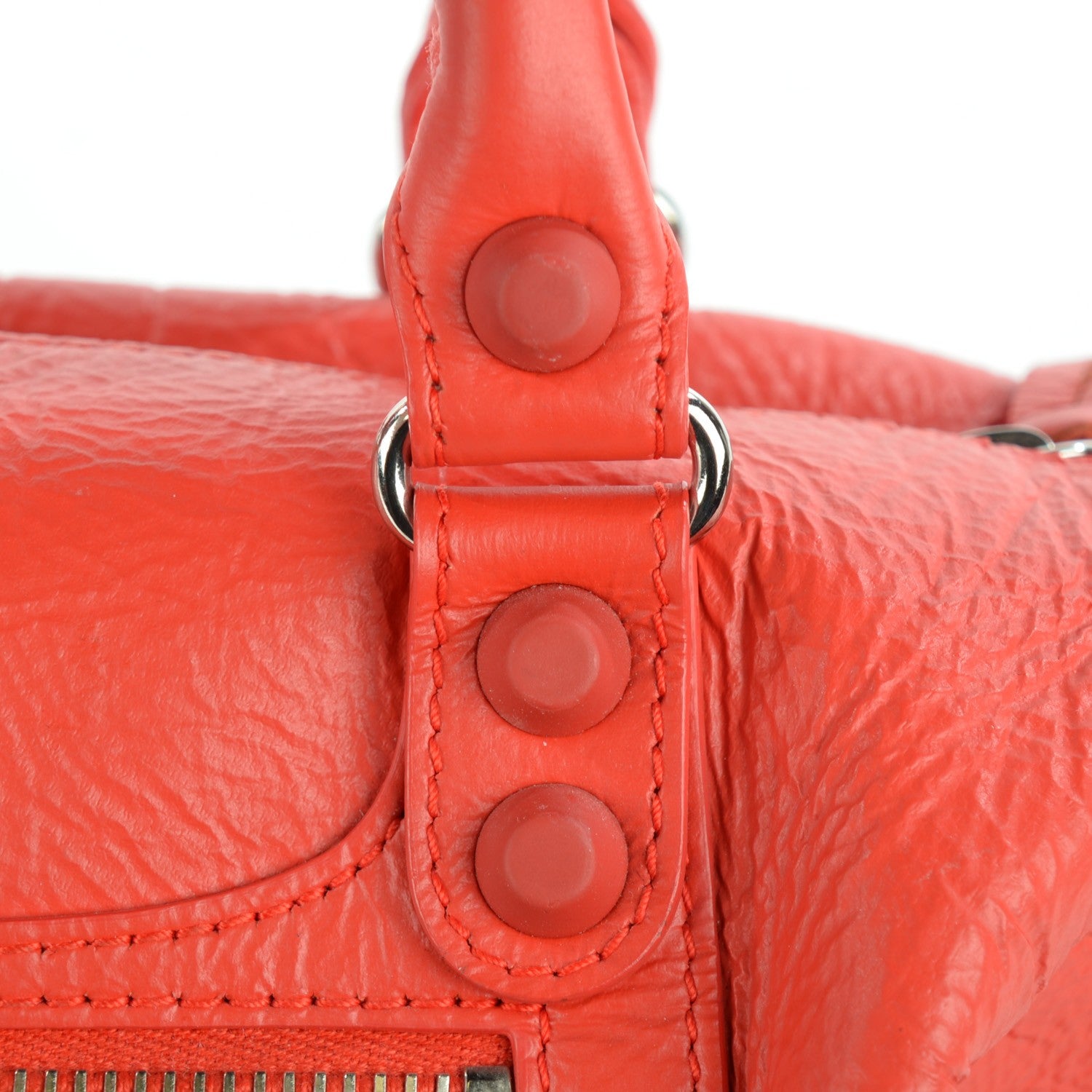 Balenciaga Matte Goatskin Rubber Covered Classic Hardware Mini Twiggy Rouge Coquelicot Rouge Braise 12 of 14