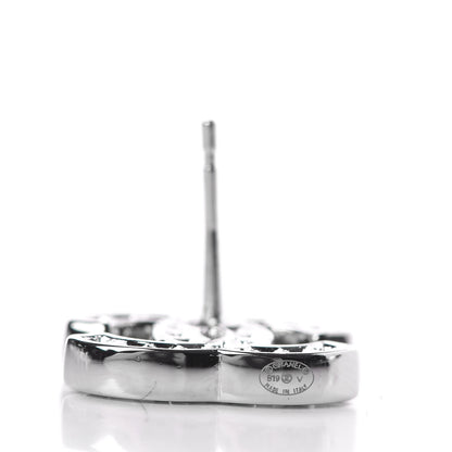 Chanel Crystal Timeless CC Earrings Silver 4 of 5