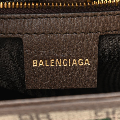 Gucci X BALENCIAGA Supreme Monogram Calfskin Web Medium Jackie 1961 Hobo Beige Ebony 5 of 10