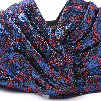 Gucci Metallic Lurex Silk GG Supreme Headband S Blue Red 3 of 6