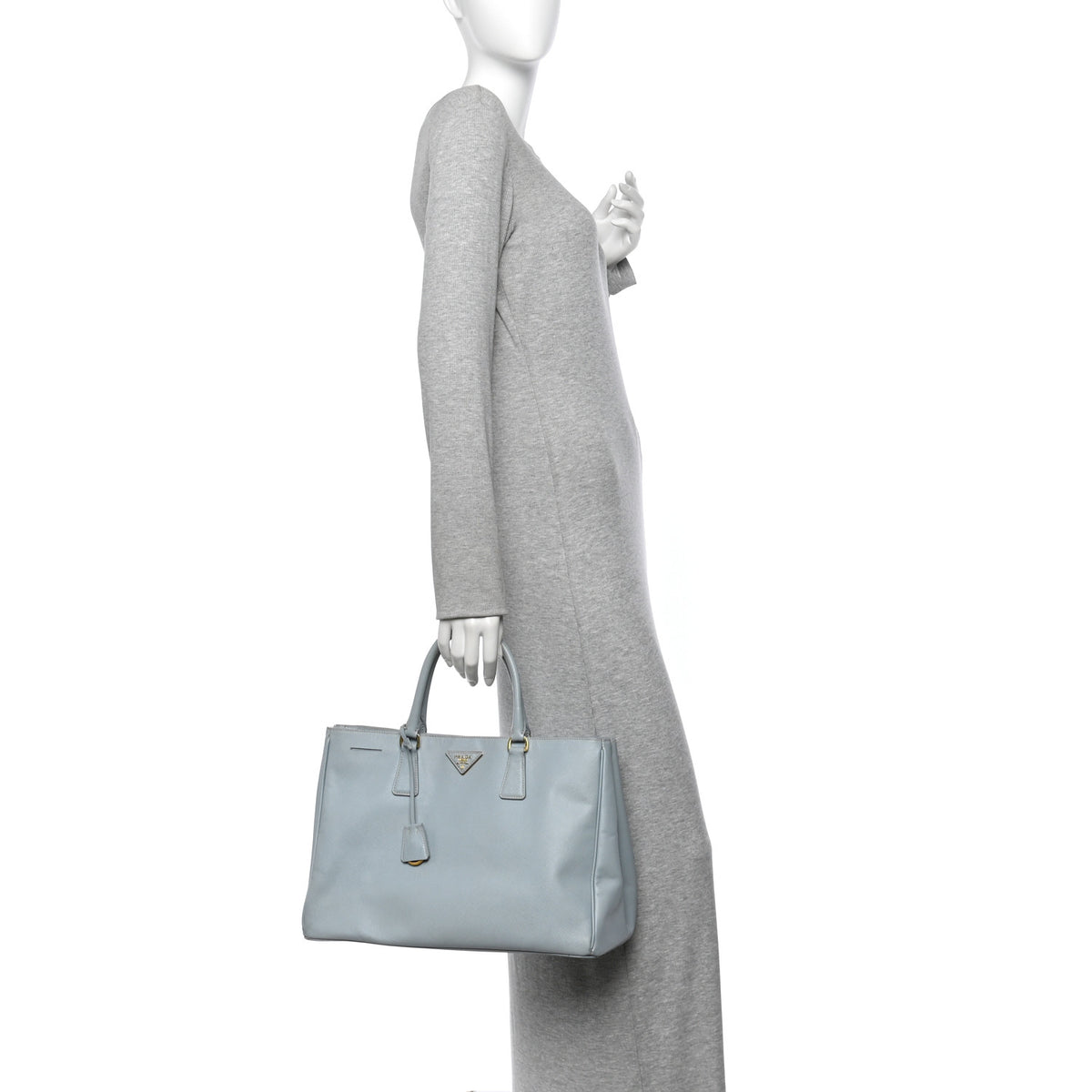 Prada Saffiano Lux Large Tote Lago 2 of 12