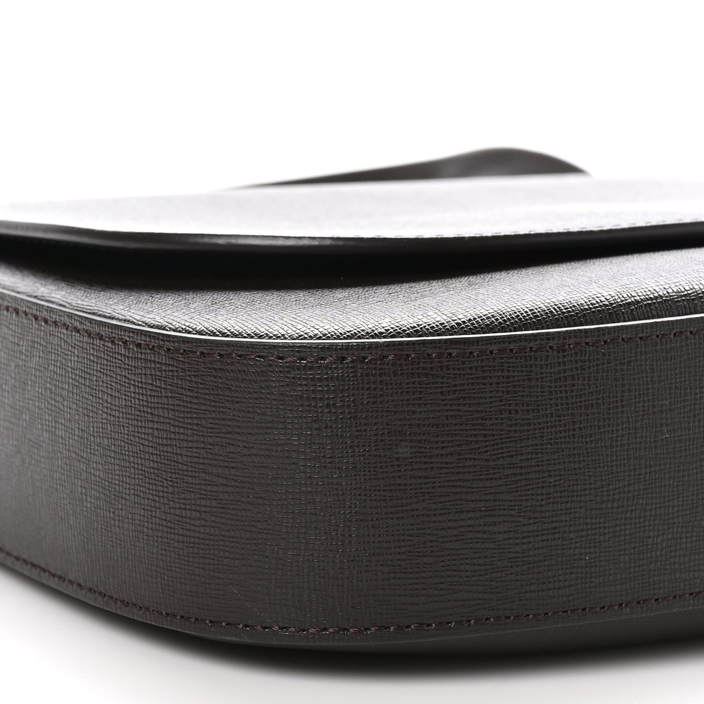 Calfskin Flap Crossbody Bag Dark Brown