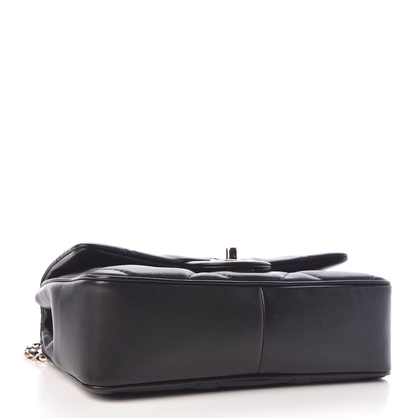Lambskin Quilted Small Easy Carry Flap Black