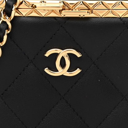 Chanel Metal Lambskin Quilted Small Vanity With Chain Black 8 of 11