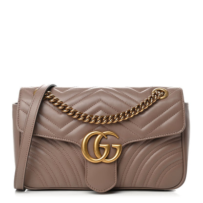 Gucci Calfskin Matelasse Small GG Marmont Shoulder Bag Porcelain Rose 1 of 12