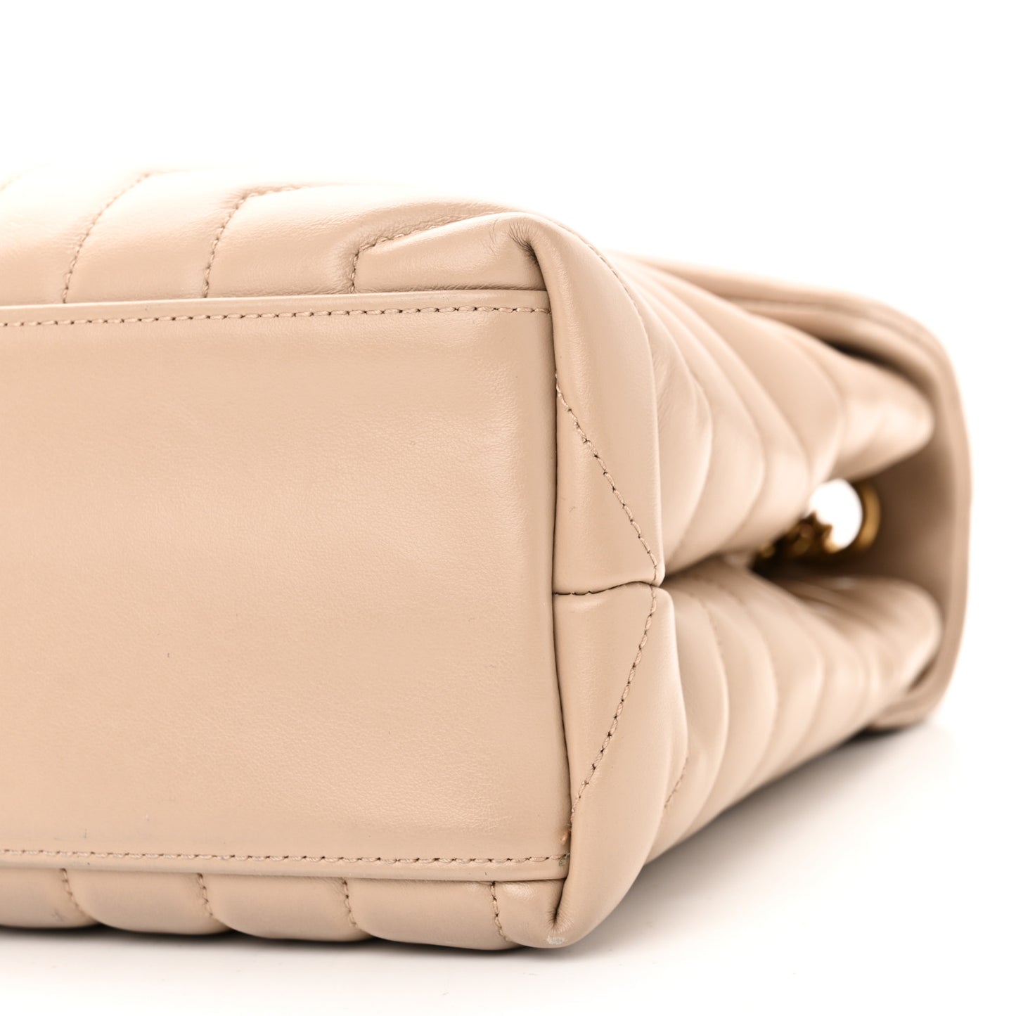 Calfskin Y Quilted Monogram Medium Loulou Chain Satchel Dark Beige