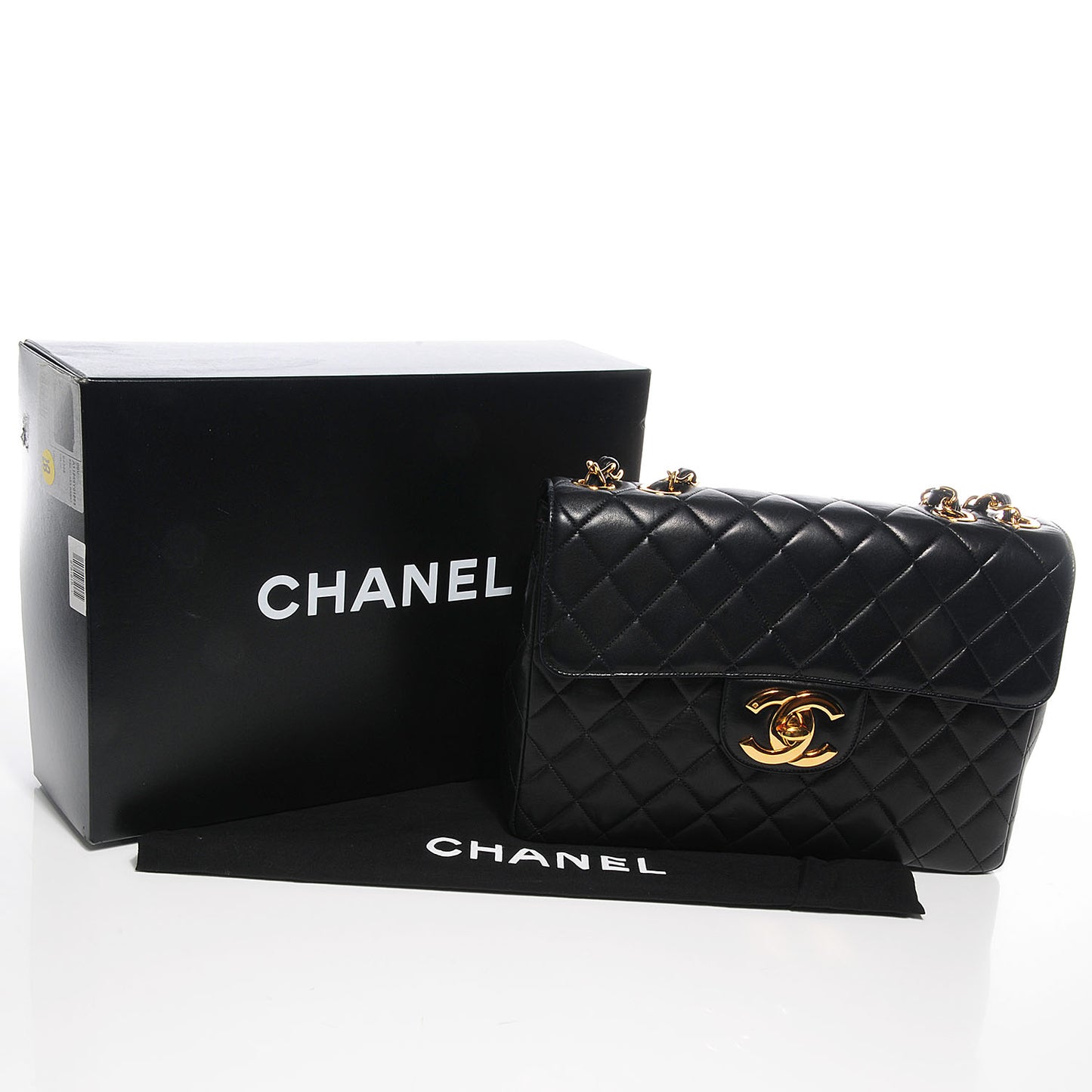 Lambskin Jumbo Flap Black