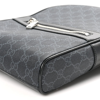 Gucci GG Supreme Monogram Calfskin Web Sling Backpack Black Grey 10 of 10