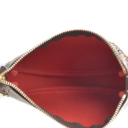 Louis Vuitton Damier Ebene 2019 Christmas Animation Mini Pochette Accessories Red 5 of 7