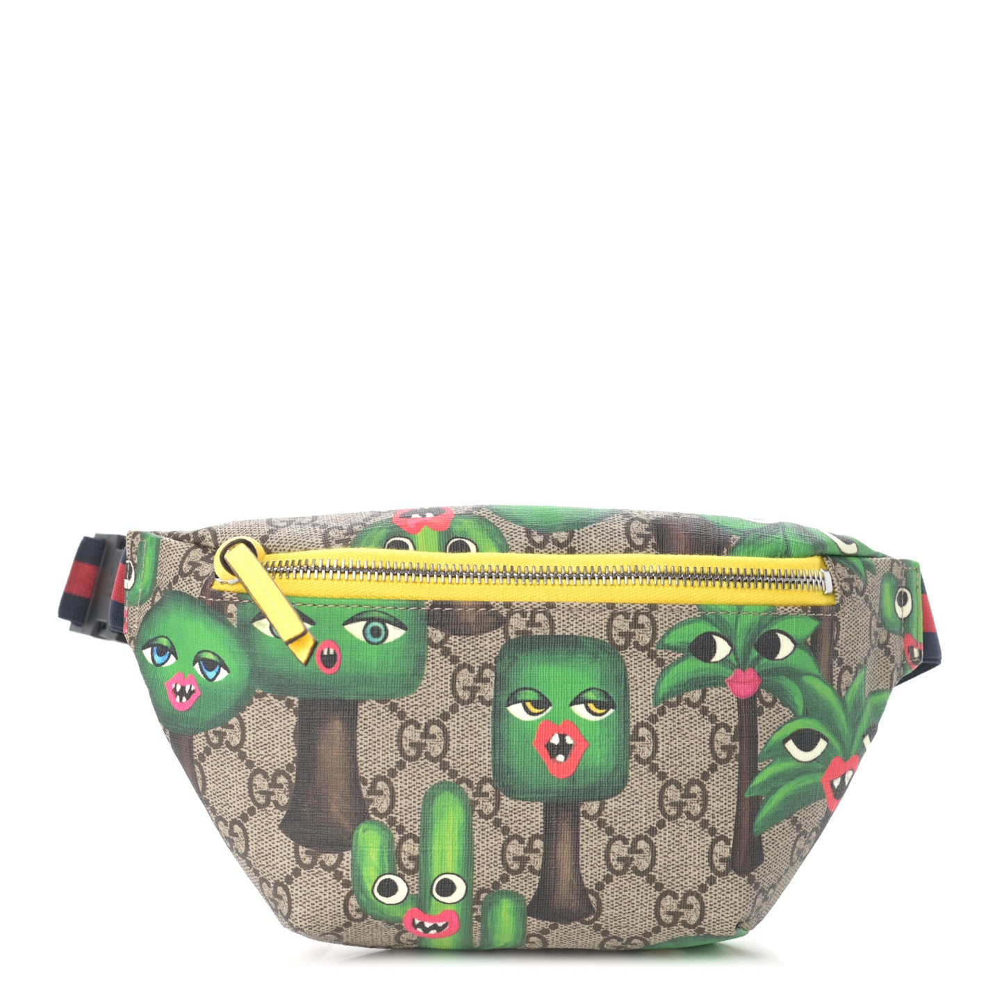 GG Supreme Monogram Smiling Plants Childrens Belt Bag Multicolor