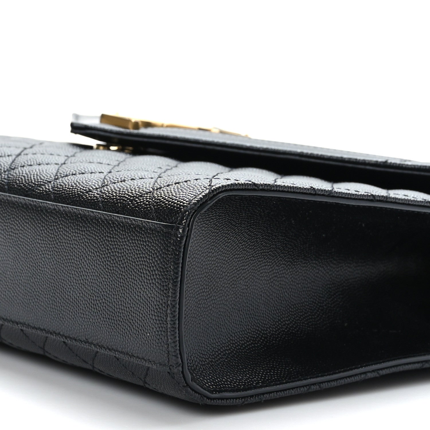 Saint Laurent Grain De Poudre Textured Mixed Matelasse Large Triquilt Monogram Satchel Black 8 of 8