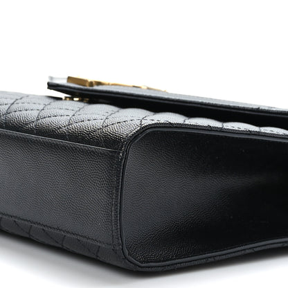 Saint Laurent Grain De Poudre Textured Mixed Matelasse Large Triquilt Monogram Satchel Black 8 of 8