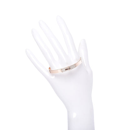 Hermes 18K Rose Gold Diamond PM Kelly Pave Bracelet SH 2 of 6