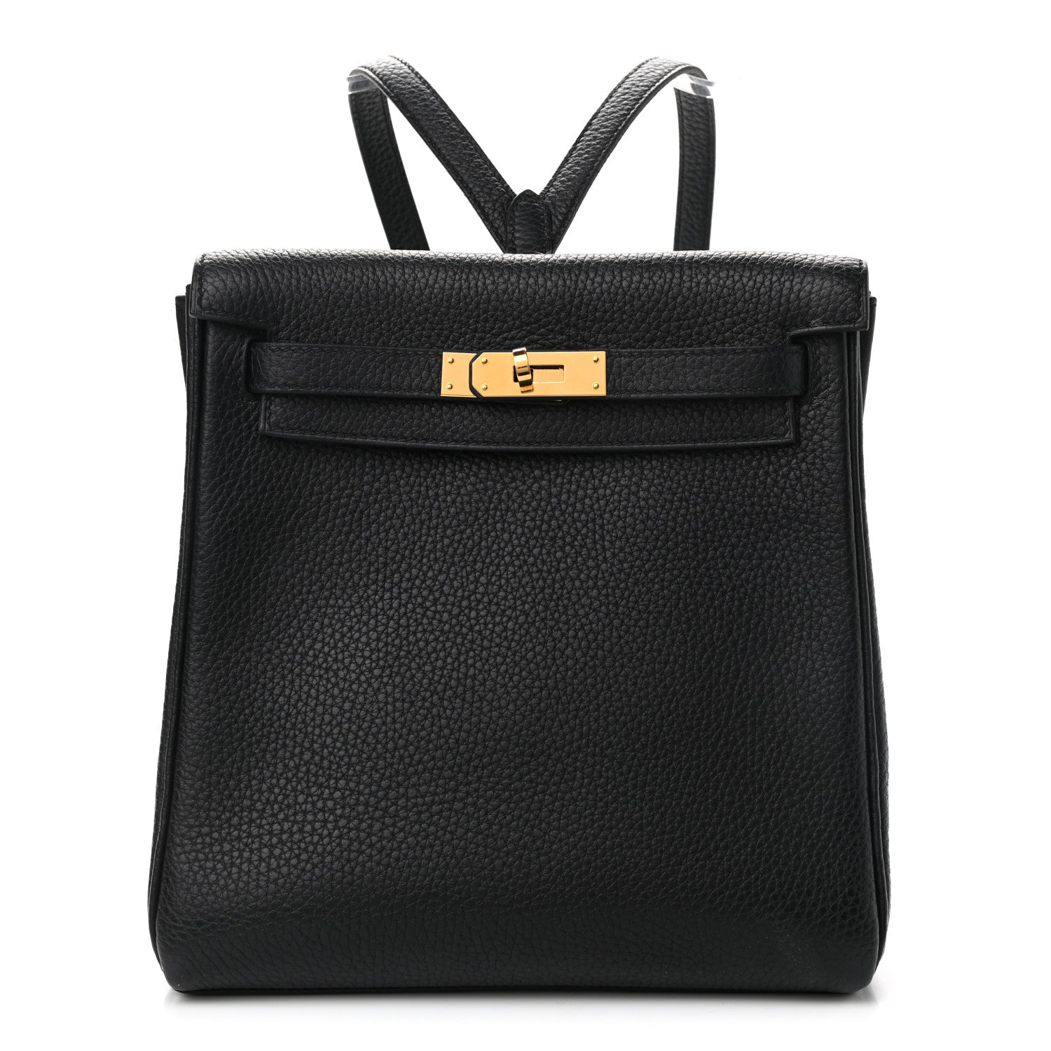 Hermes Taurillon Clemence Kelly Ado Backpack Black 1 of 9