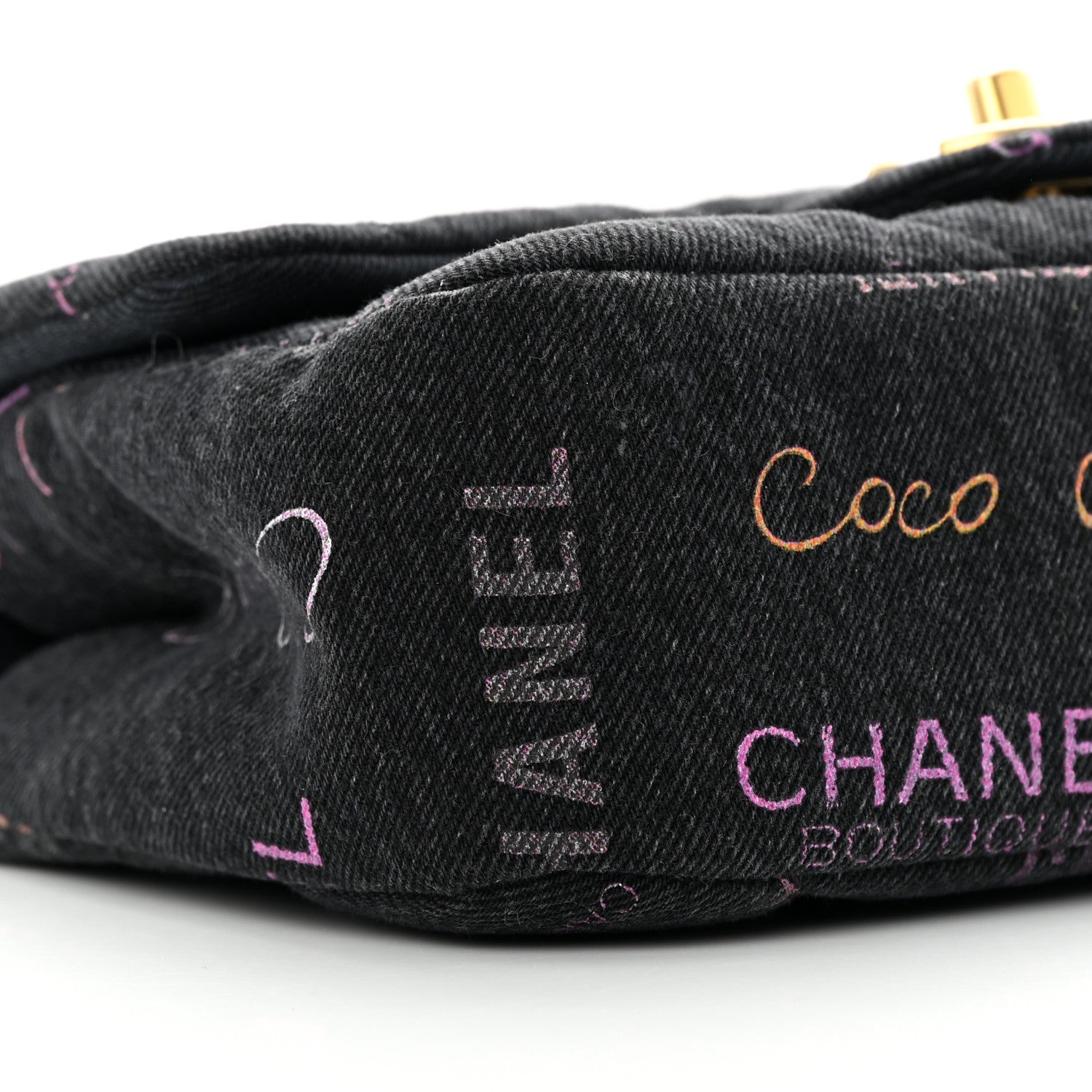 Chanel Denim Quilted Denim Mood Mini Rectangular Flap Black Multicolor 9 of 11
