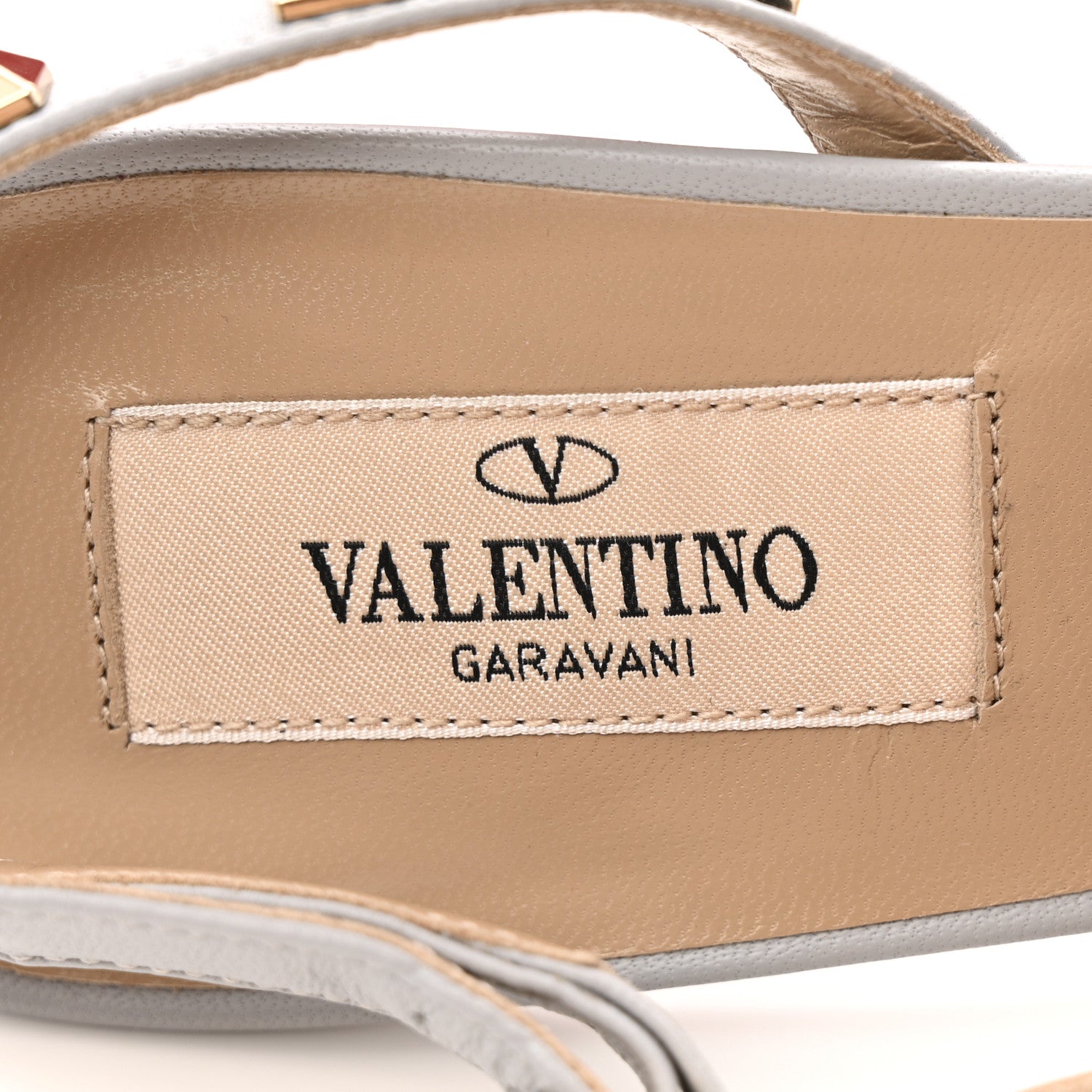 Valentino Garavani Suede Nappa Rockstud Half d'Orsay Slingback 50mm Pumps 37.5 Pastel Grey 7 of 10