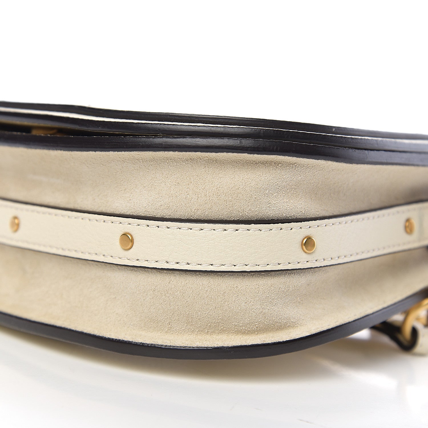 Chloe Calfskin Suede Small Nile Bracelet Bag Off White 7 of 8