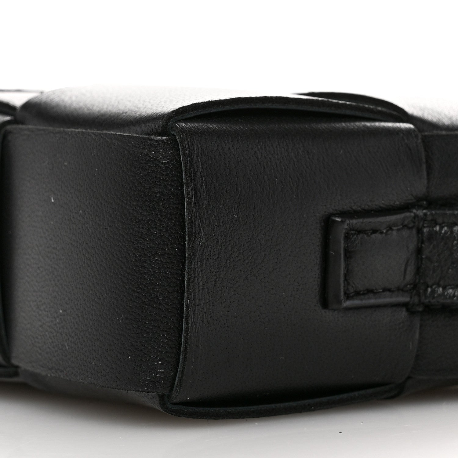 Bottega Veneta Lambskin Maxi Intreccio Cassette Phone Pouch Crossbody Bag Black 9 of 9