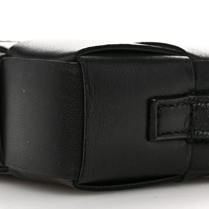 Bottega Veneta Lambskin Maxi Intreccio Cassette Phone Pouch Crossbody Bag Black 9 of 9