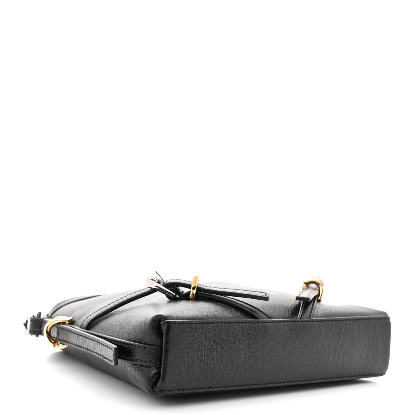 Tumbled Calfskin Nano Voyou Bag Black