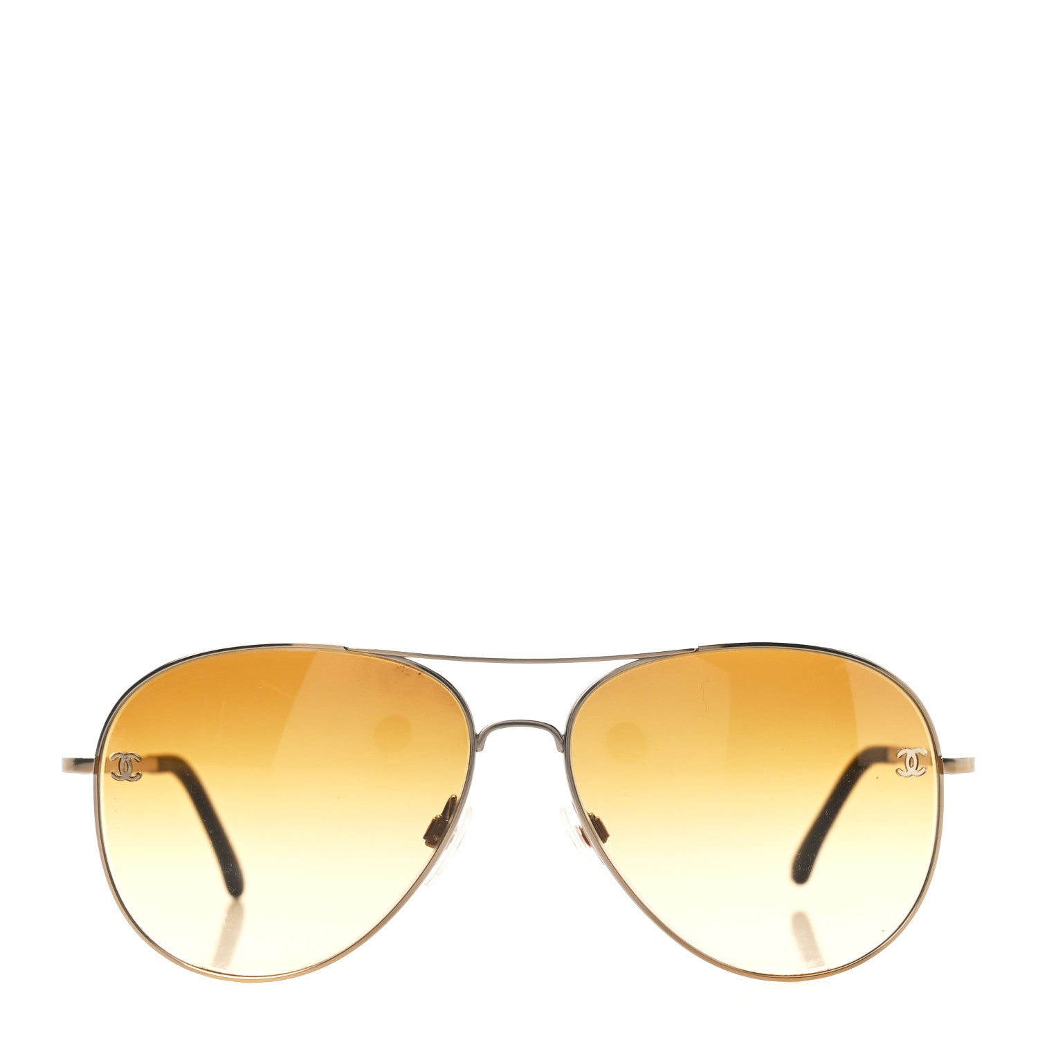 Chanel Metal Polarized Aviator CC Sunglasses 4189-T-Q Brown 2 of 8