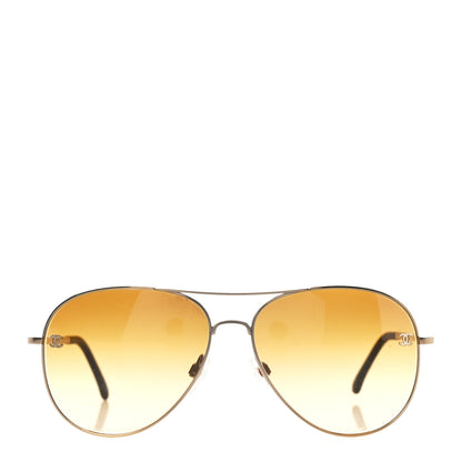 Chanel Metal Polarized Aviator CC Sunglasses 4189-T-Q Brown 2 of 8
