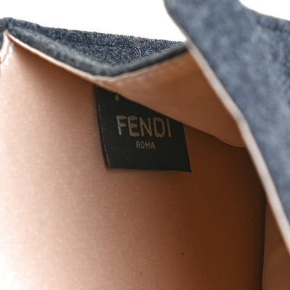 Fendi Flannel Bead Embroidered Small Peekaboo I SEE U East West Chain Satchel Grigio Bois de Rose 13 of 23