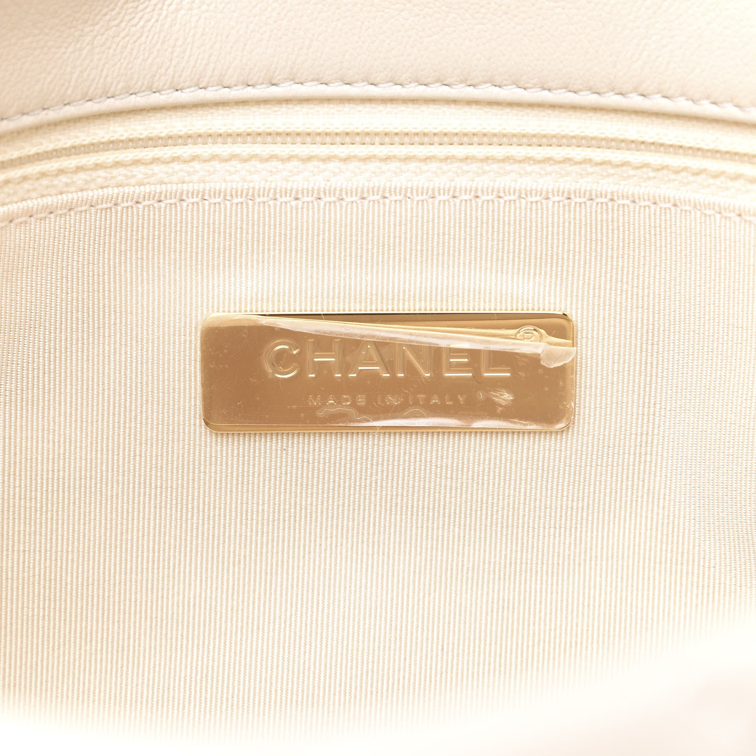Chanel Lambskin Quilted Medium 19 Flap Light Beige 6 of 10