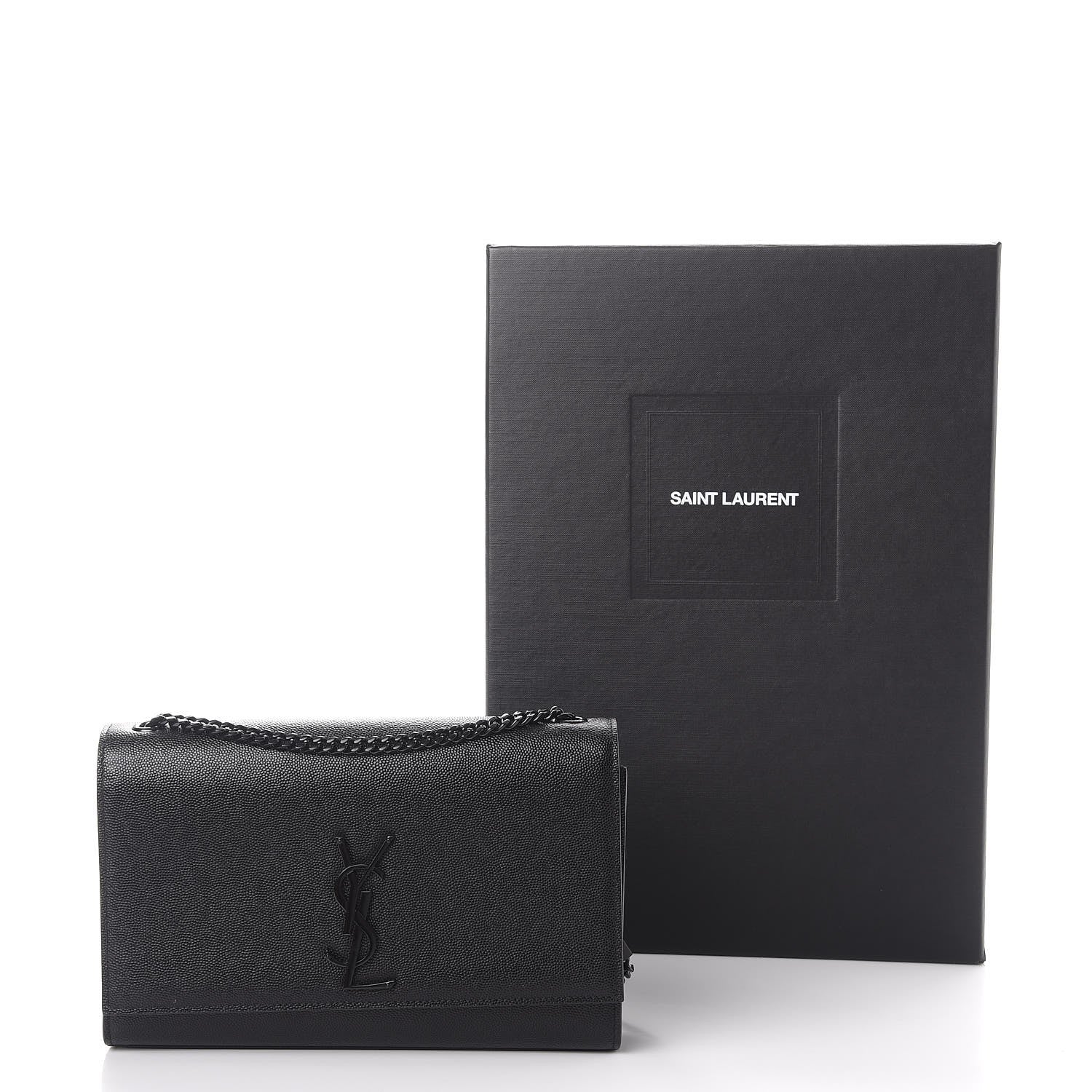 Saint Laurent Grain De Poudre Medium Classic Monogram Kate Satchel Black 9 of 9