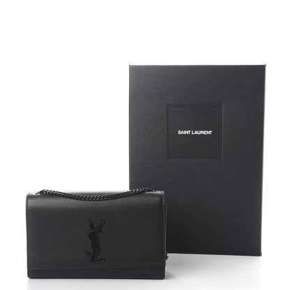 Saint Laurent Grain De Poudre Medium Classic Monogram Kate Satchel Black 9 of 9