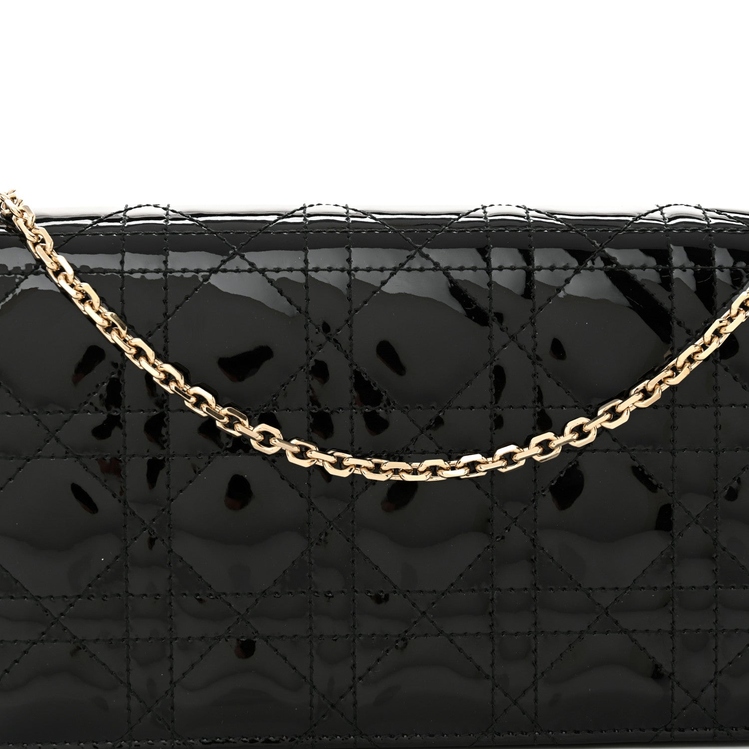Christian Dior Patent Cannage Lady Dior Pouch Black 9 of 13