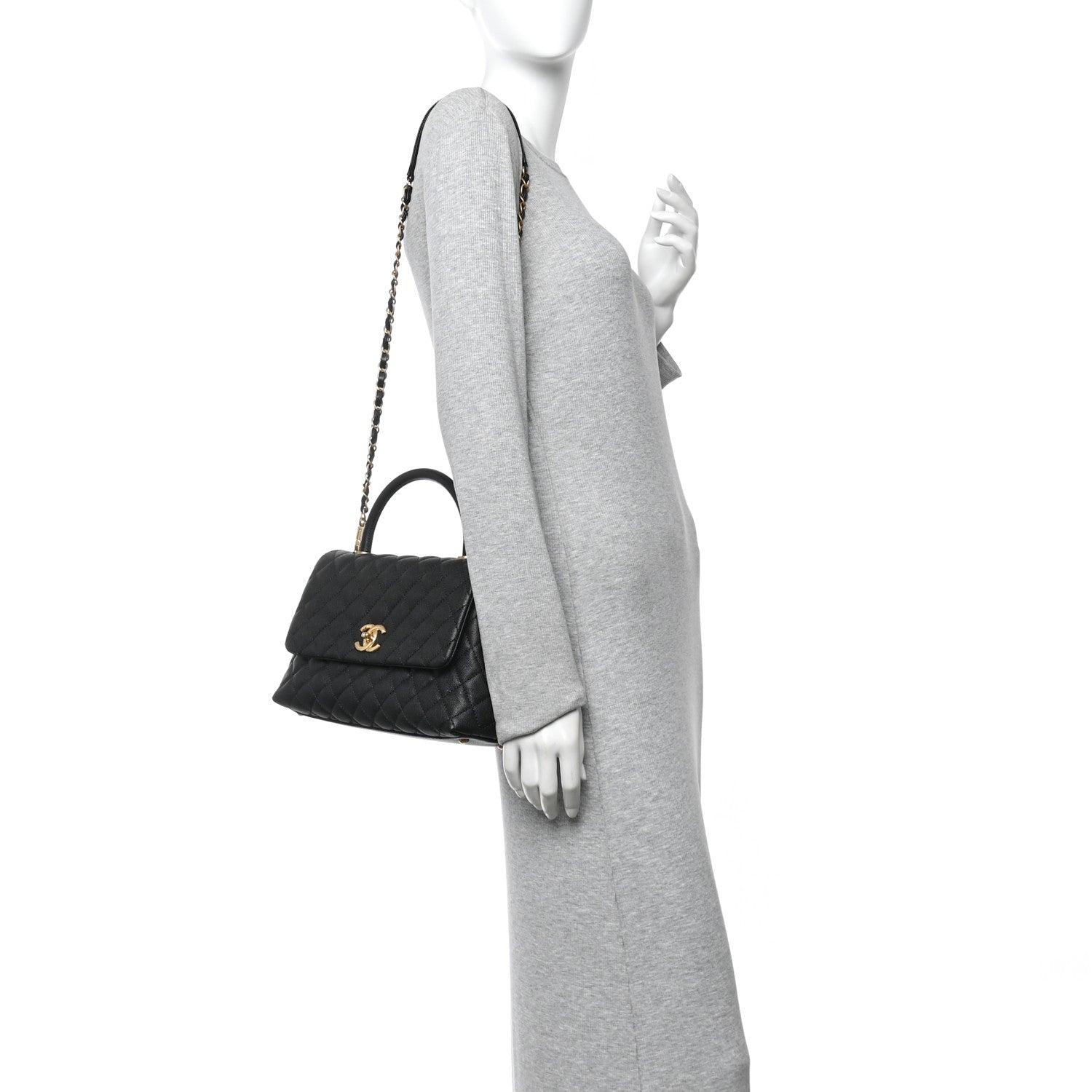Chanel Caviar Quilted Small Coco Handle Flap Black 2 of 11